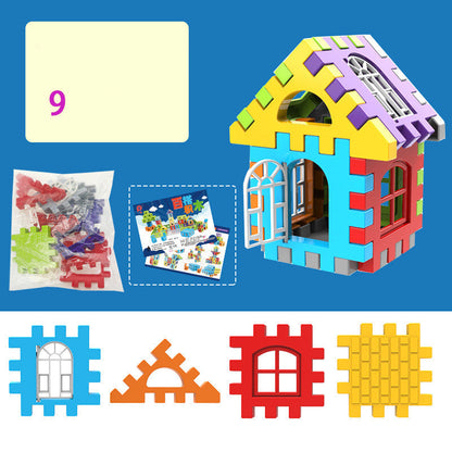 Educational Large Particle Square Plastic Building Blocks for Children