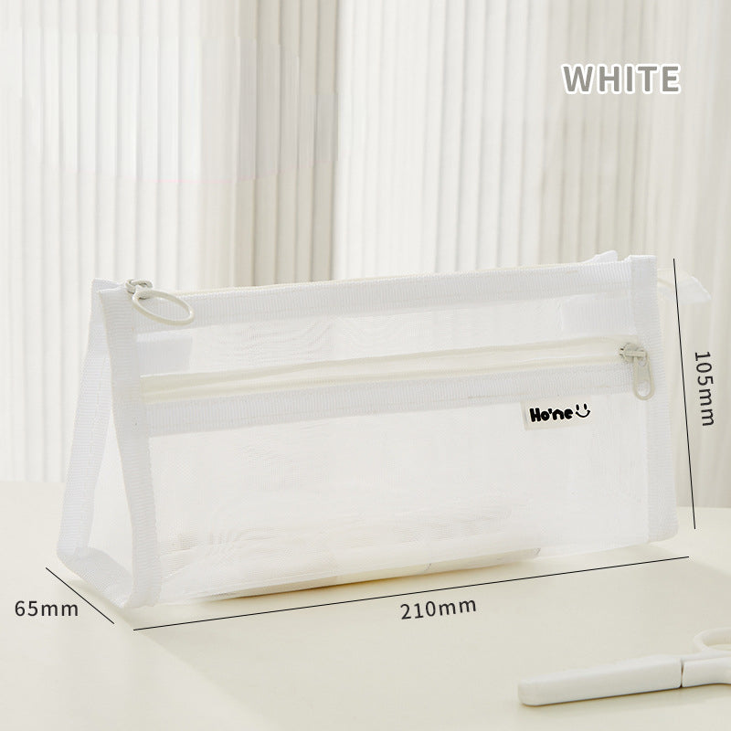 Transparent Double-layer Mesh Pen Bags