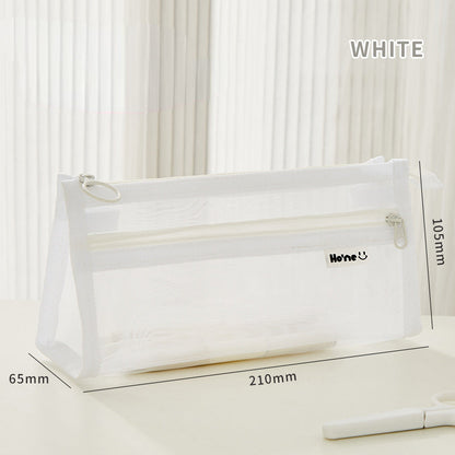 Transparent Double-layer Mesh Pen Bags