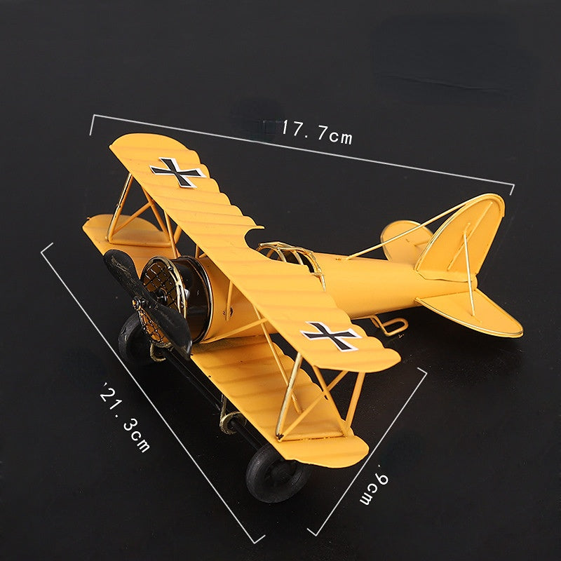 European Iron Art Plane Model Ornament