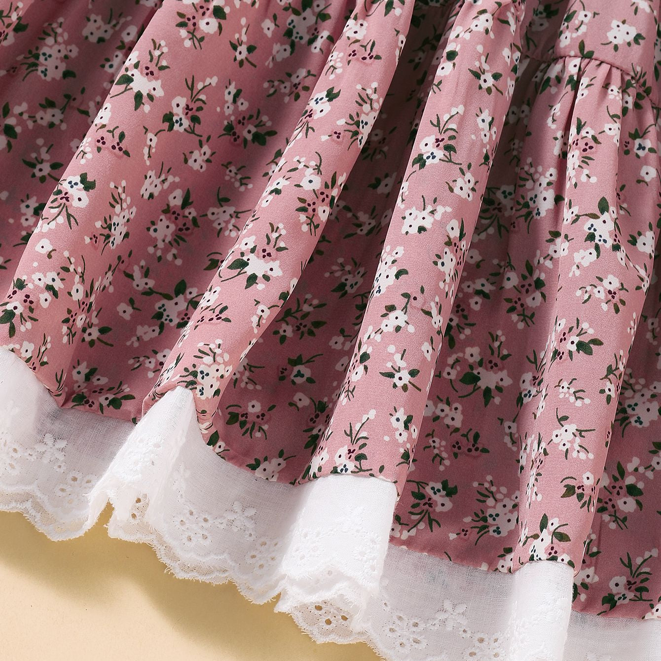 Children's Pastoral Floral Polyester Dress