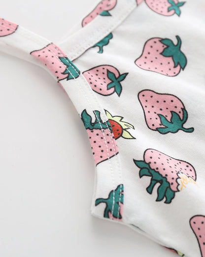 Baby Kid Girls Fruit Print Rompers Headwear