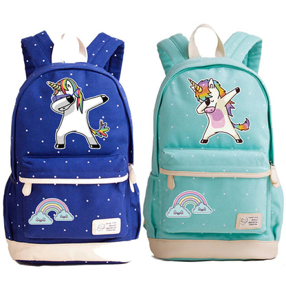 Dabbing Unicorn Canvas Backpack
