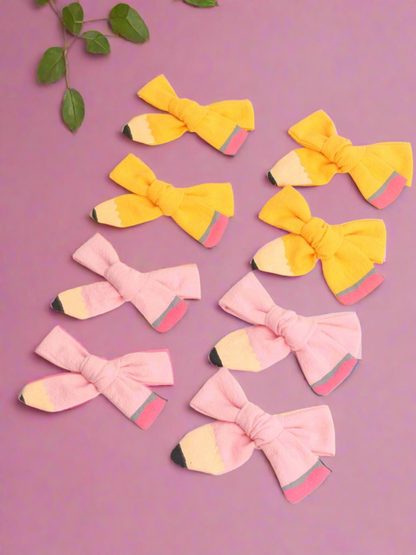 Lil' Miss Scholar Pencil Ribbon Hair Bows