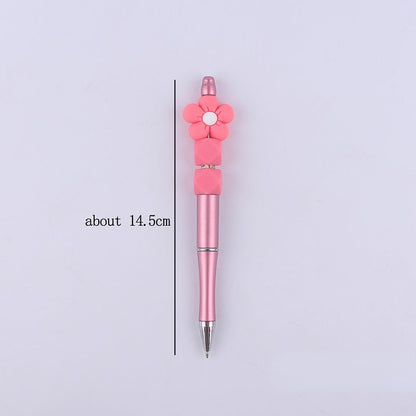 Beadable Pens Handmade Flower Silicone Beaded Ballpoint Pen