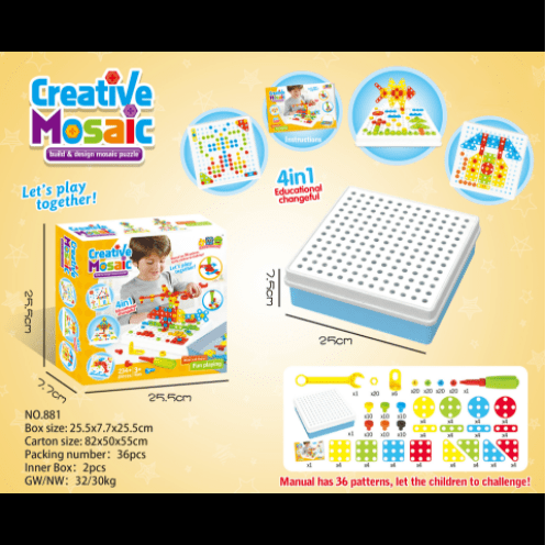 Interactive Nut Combination Educational Electric Drill Toy for Children