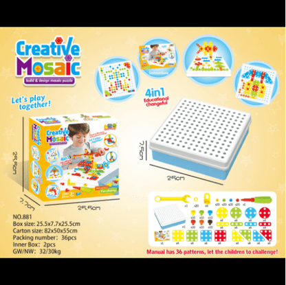 Interactive Nut Combination Educational Electric Drill Toy for Children