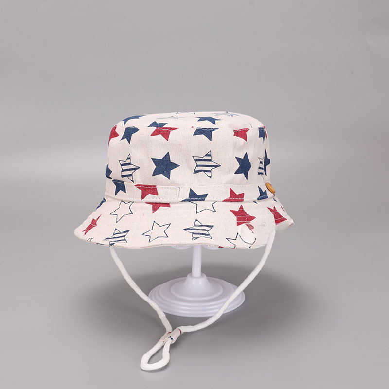 Polyester Kids Strawberry Print Bucket Hat