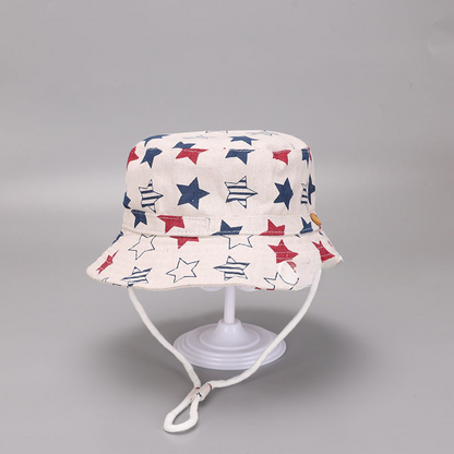 Polyester Kids Strawberry Print Bucket Hat