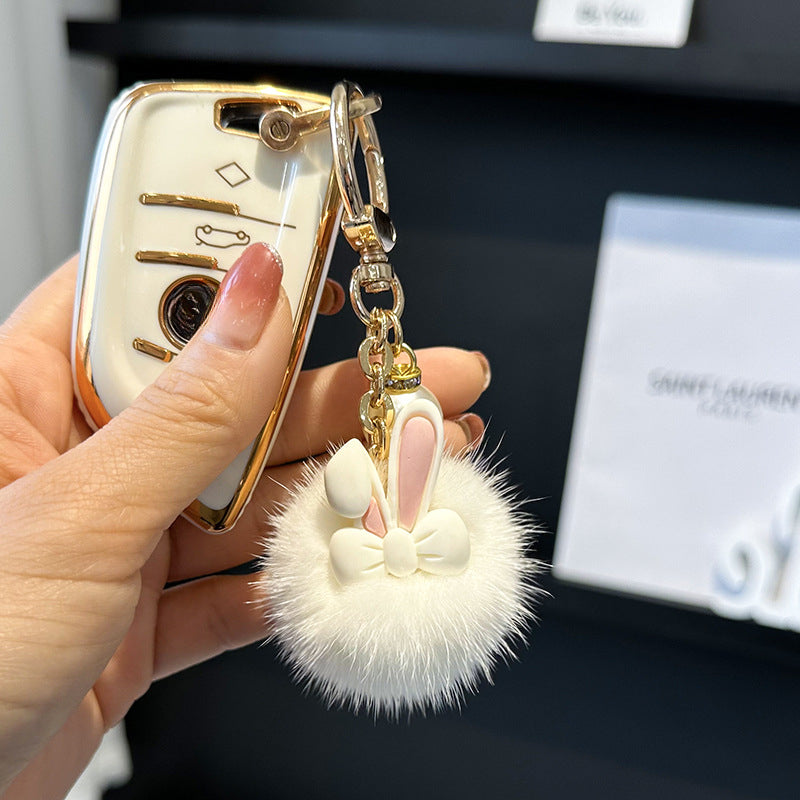 Cute Bunny Plush Keychain