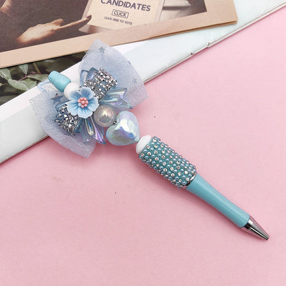 Beaded Handmade DIY Boutique BOW Rhinestone Gravel Pen