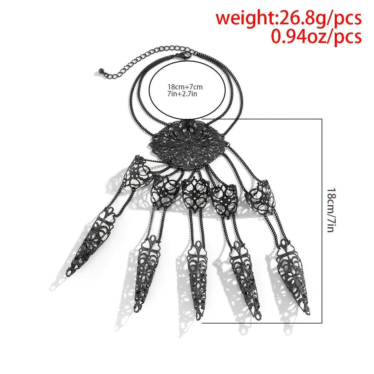 Steampunk Finger Chain Bracelet - Gothic Hand Jewellery