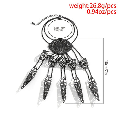 Steampunk Finger Chain Bracelet - Gothic Hand Jewellery