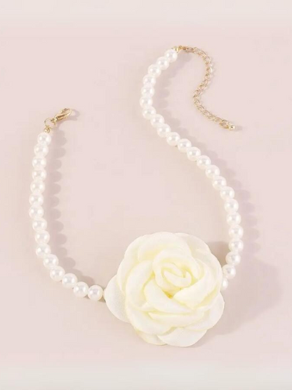 All Dressed Up Rose Pearl Choker Necklace