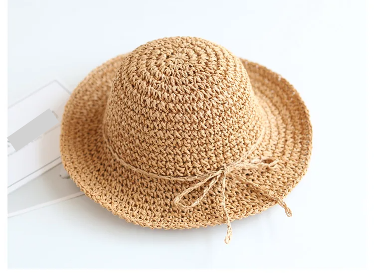 Child Summer Straw Hat: Foldable Beach Cap