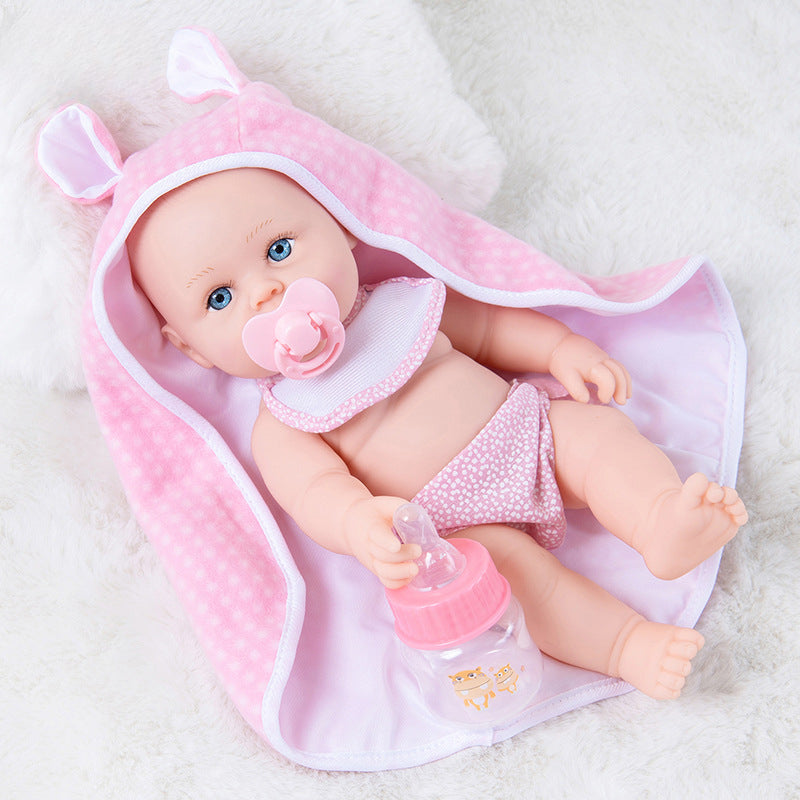 Wholesale of New 12 Inch Enamel Doll Simulation Baby Doll Children's Family Toy Doll Set