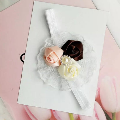 Tricolor Rose Lace Statement Headband