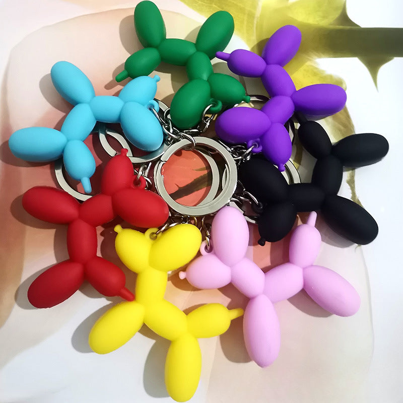Cute Balloon Dog Keychain Cartoon Silicone Bag Ornaments