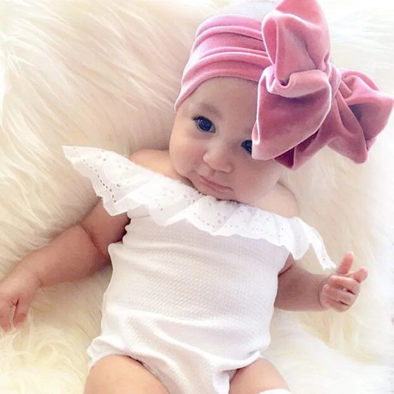 Velvet Solid Bow Headwraps