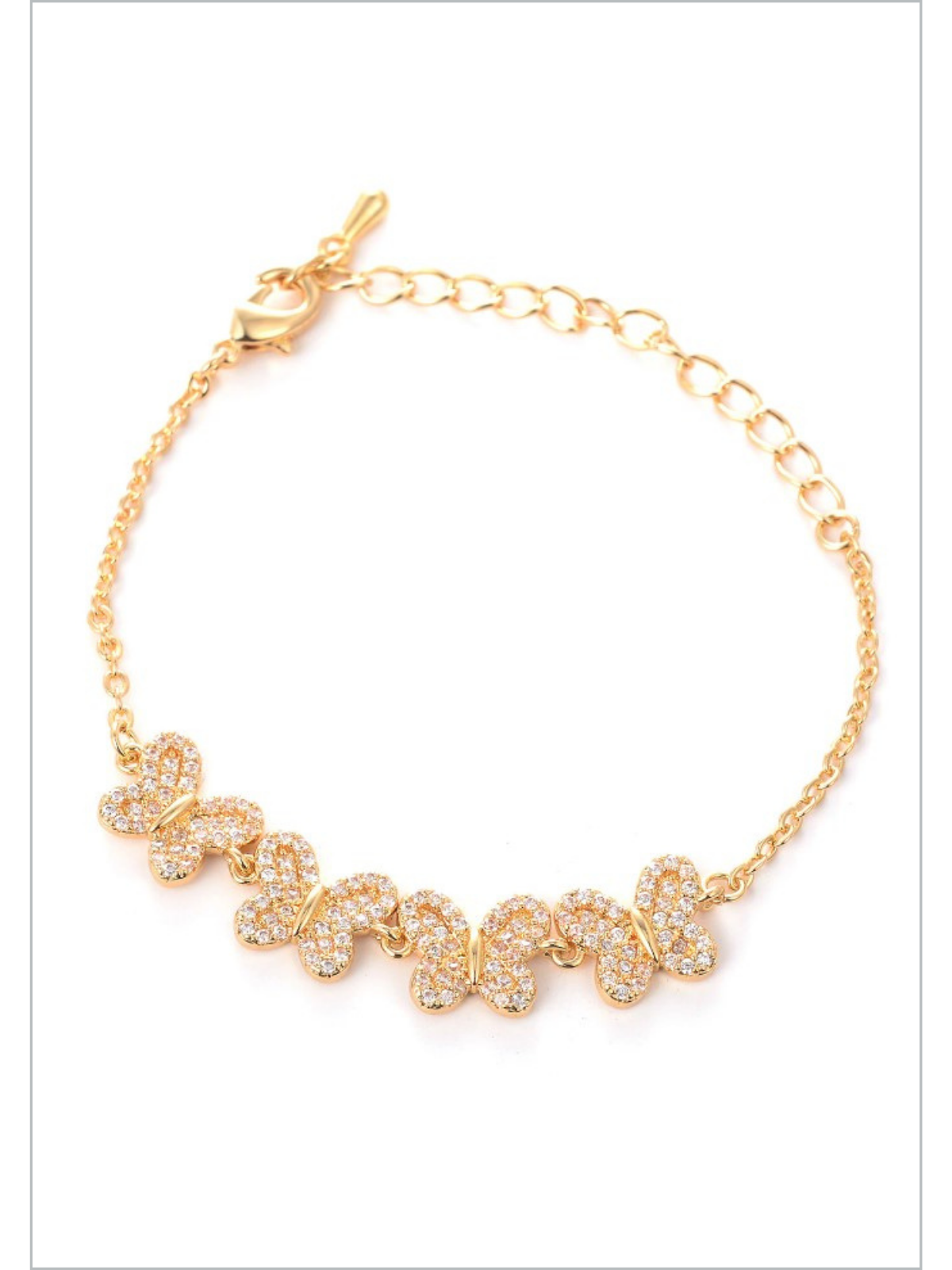 Enchanting Wings Butterfly Charm Gold Plated Bracelet