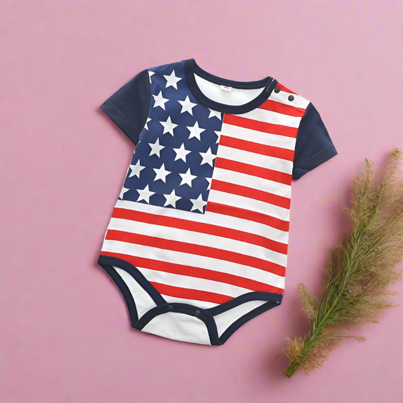 Kids American Flag Onesies Cotton Baby Clothes