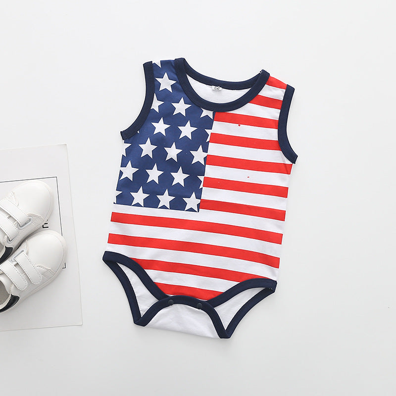 Kids American Flag Onesies Cotton Baby Clothes