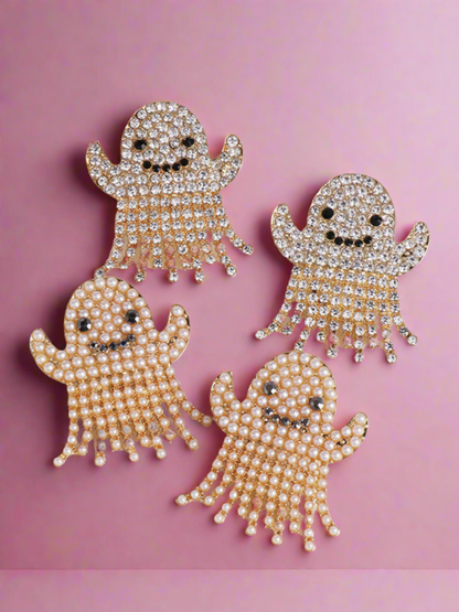 Girls Spook Me Not Bedazzled Ghost Earrings