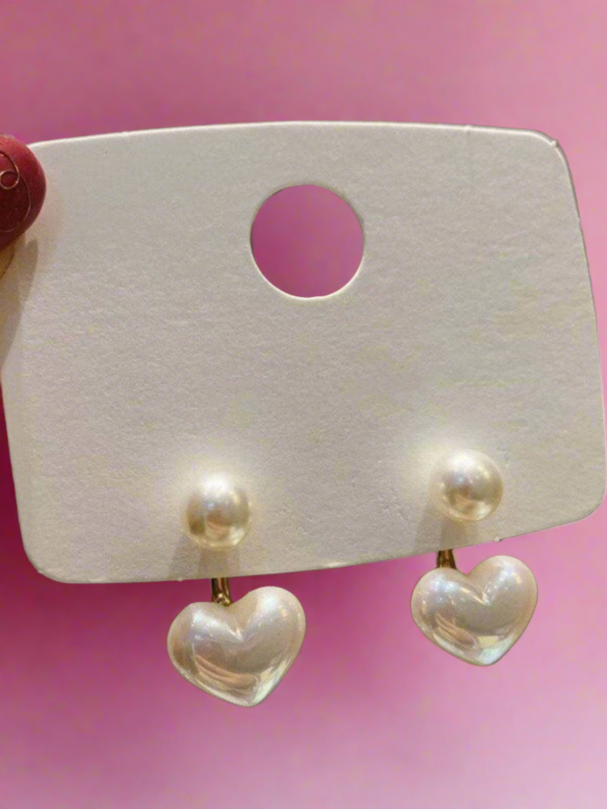 Girls Love's Luster Pearl Heart Earrings