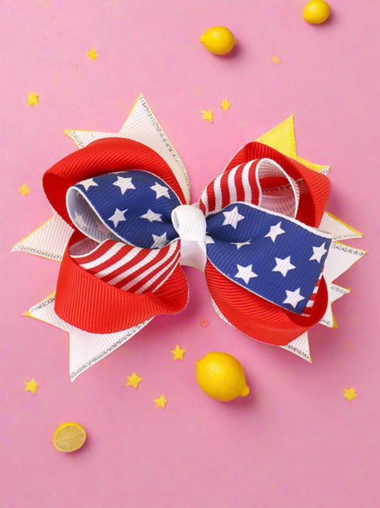 Prettiest Of All American Flag Hair Bow