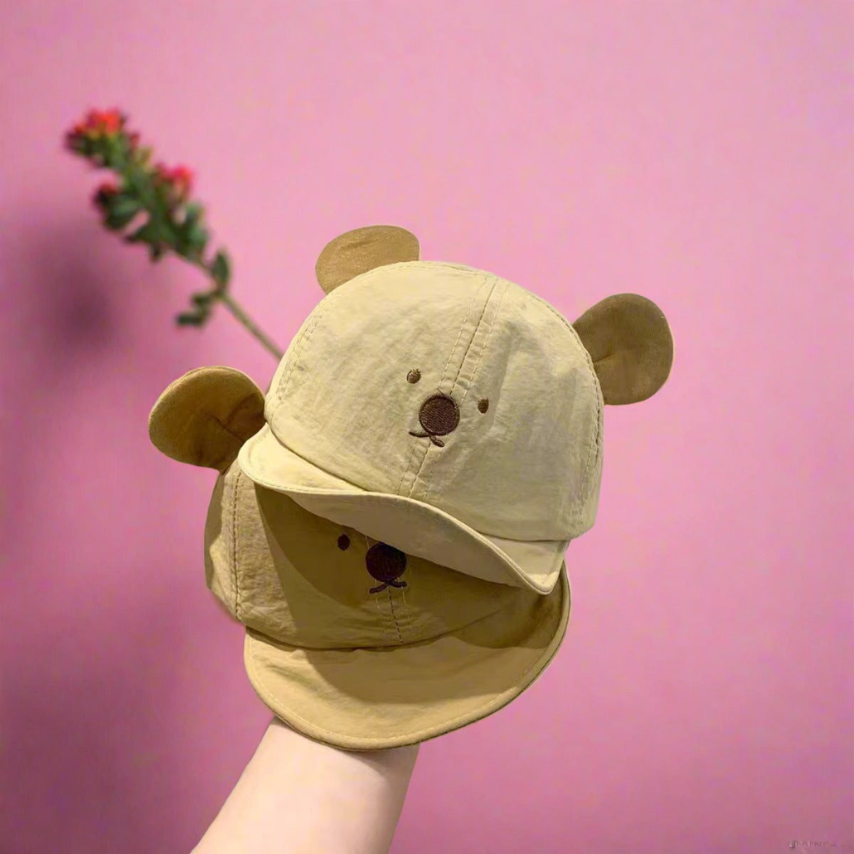 Baby Cute Bear Embroidered Soft Brim Baseball Cap