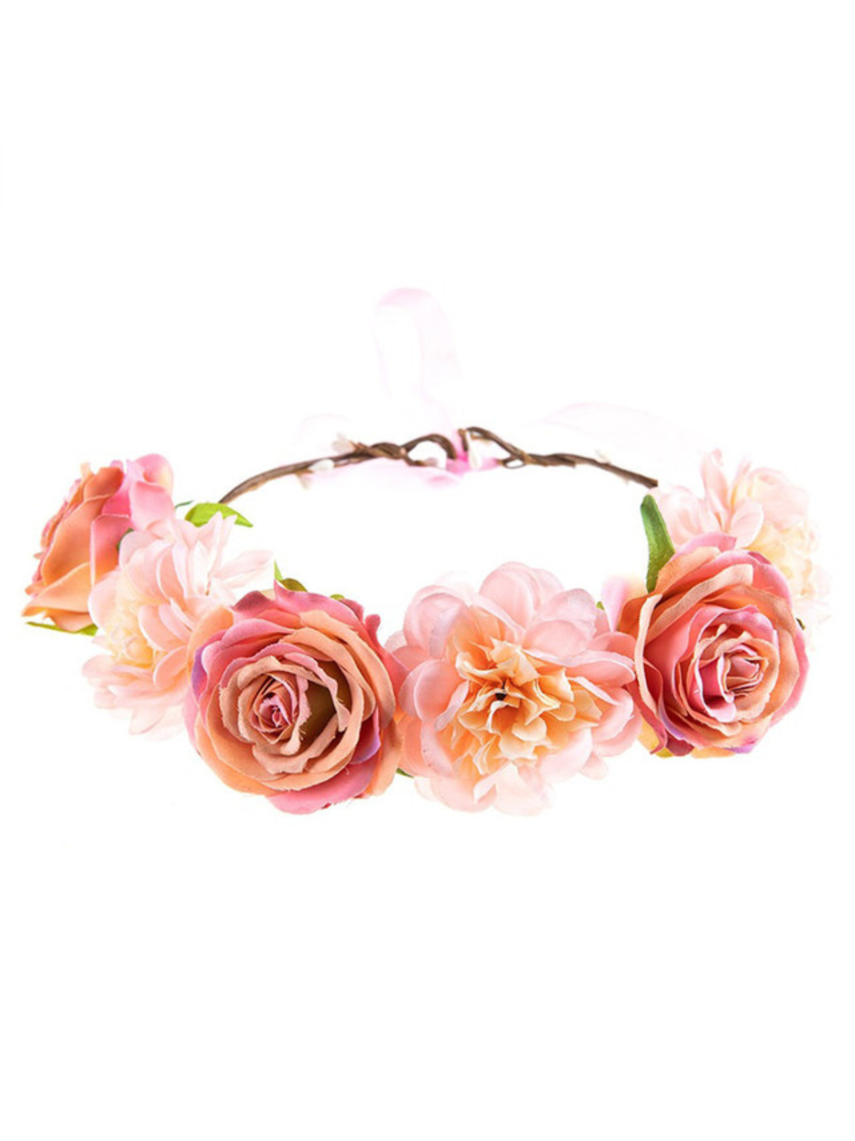 Little Peach Flower Crown Headband