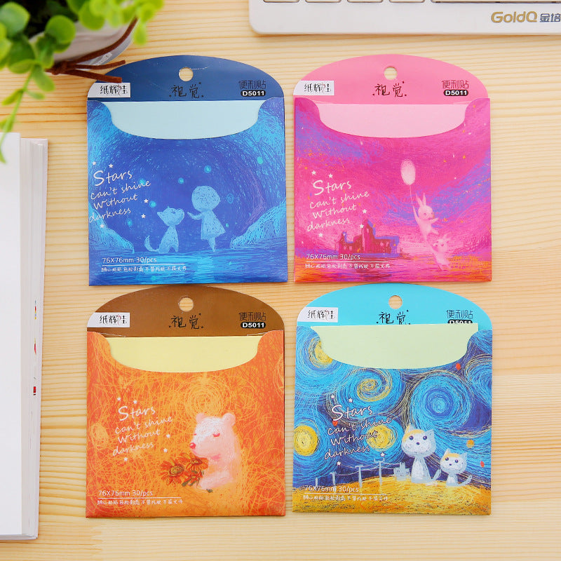 Creative Cartoon Colored Paper Brick Convenience Stickers