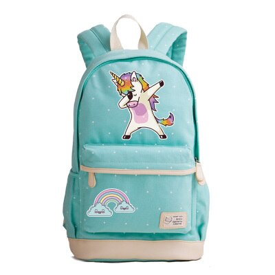 Dabbing Unicorn Canvas Backpack