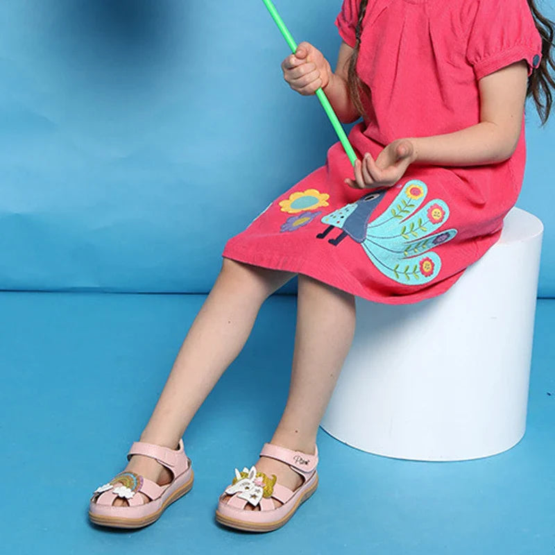 Girls Pastel Dressy Unicorn Sandals