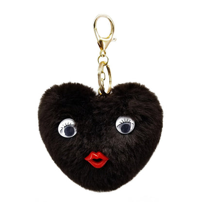 Alloy Cute Love Fur Ball Key Chain