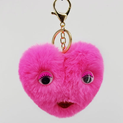 Alloy Cute Love Fur Ball Key Chain