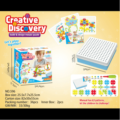 Interactive Nut Combination Educational Electric Drill Toy for Children