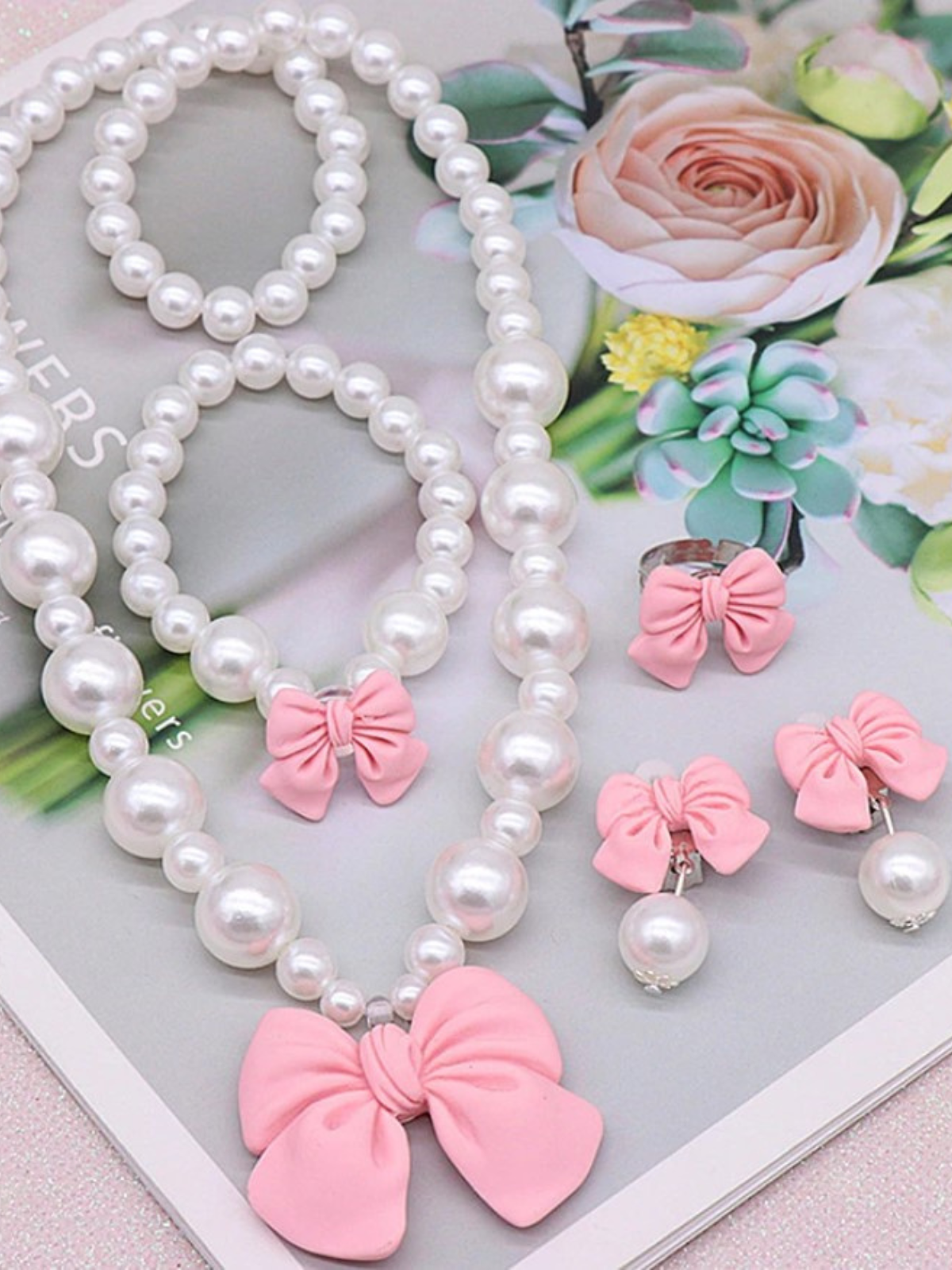 Girls All Glammed Up Pearl Jewelry Set