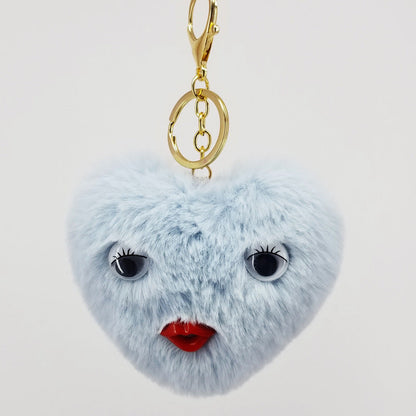 Alloy Cute Love Fur Ball Key Chain