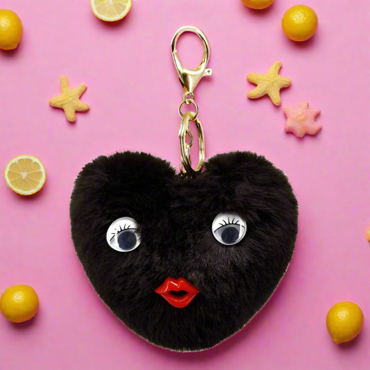Alloy Cute Love Fur Ball Key Chain