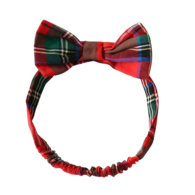 Baby Kid Girls Checked Crochet Dresses And Bow Headwear
