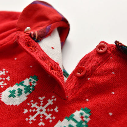 Baby Kid Girls Checked Crochet Dresses And Bow Headwear