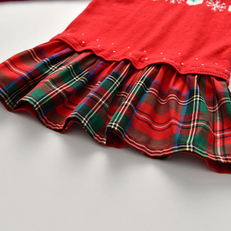 Baby Kid Girls Checked Crochet Dresses And Bow Headwear