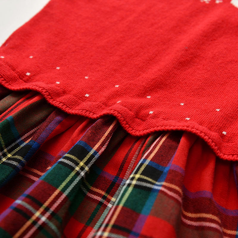 Baby Kid Girls Checked Crochet Dresses And Bow Headwear