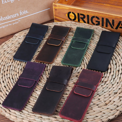Genuine Vintage Handmade Cowhide Pencil Case