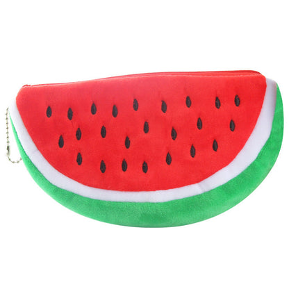 Cute Watermelon Fruit Plush Pencil Case