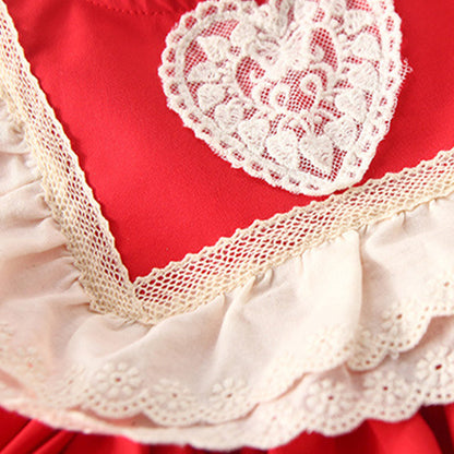 Baby Kid Girls Love heart Bow Princess Dresses And Headwear