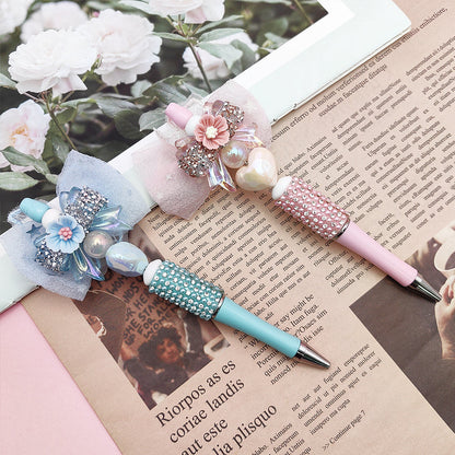 Beaded Handmade DIY Boutique BOW Rhinestone Gravel Pen