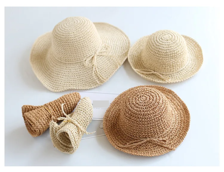 Child Summer Straw Hat: Foldable Beach Cap