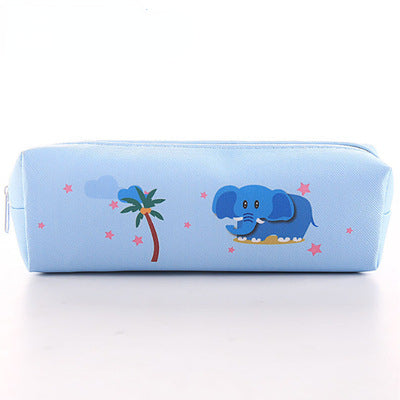 Cute Animal Cartoon Square PU Pencil Case Cute Animal Stationery Bag Multifunctional Student Pencil Case